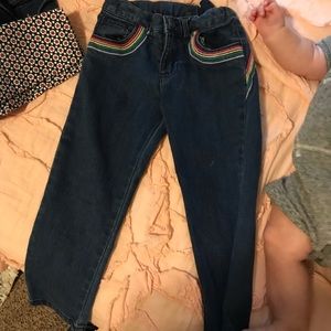 Vintage Style Mom Jeans with Rainbow detail